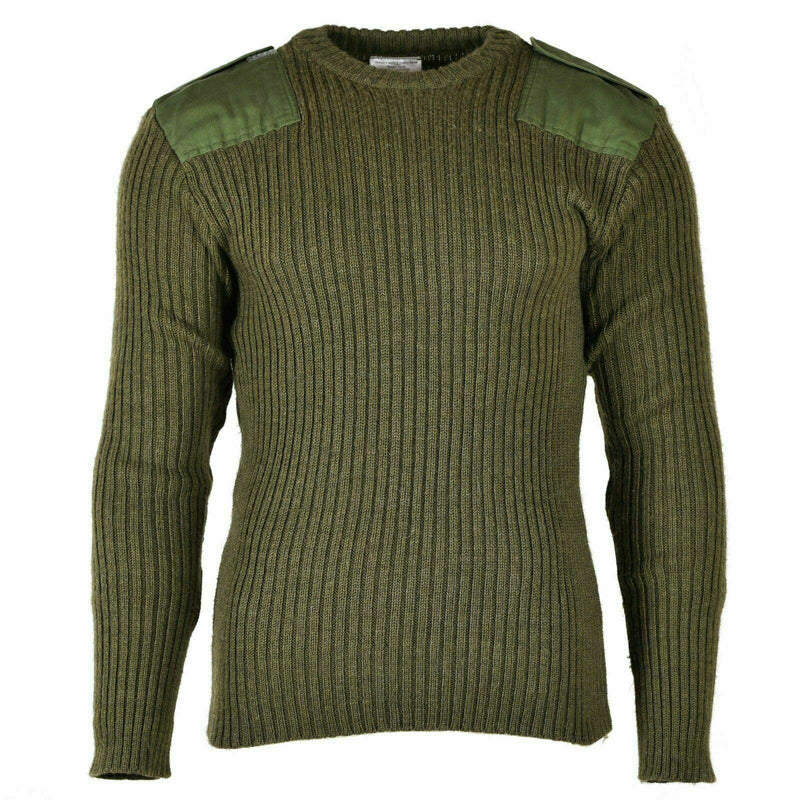 Äkta tröja British Army Pullover Commando Green Olive Wool Men Jumper