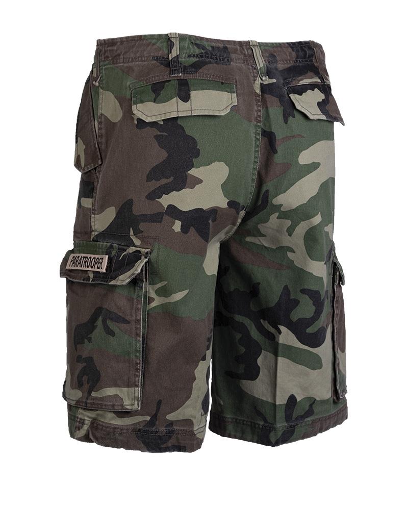 Mil-Tec Brand Tyskland Militär Patrooper Style Prewashed Woodland Camo Shorts