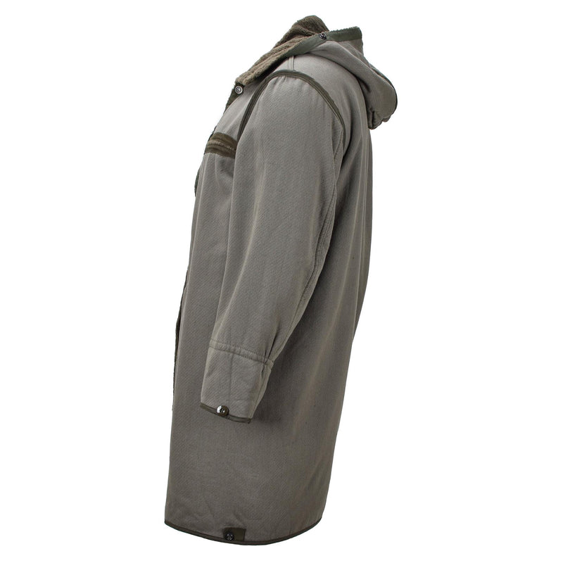 Original tyska militären Long Parka faux päls foder Thermal Hooded Army Olive