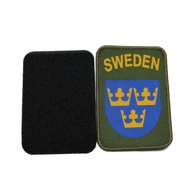 Äkta Sverige Army Patch Clothing Loop och Hood Sverige Military Three Crowns