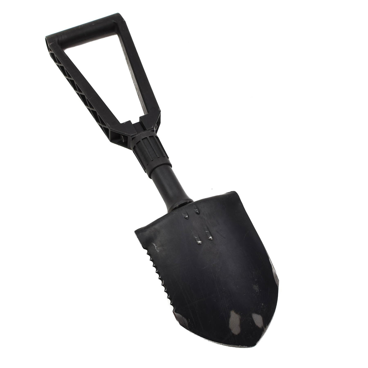 Original U.S. Military Folding Shovel 3-stegssystem High End Shaft Svart