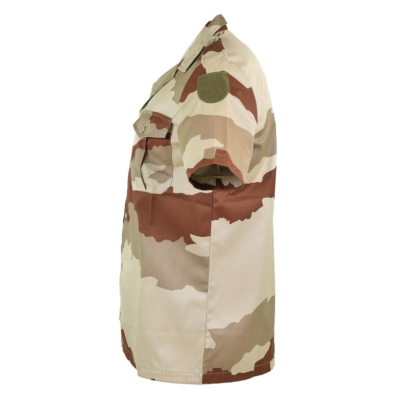 Äkta franska armé f2 skjorta öken camo kort ärm militär överskott utgåva nytt