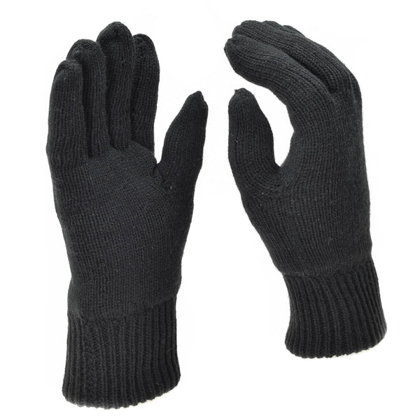 Mil-tec handskar män varm stickad thinsulate ™ foder svart vinter taktisk redskap