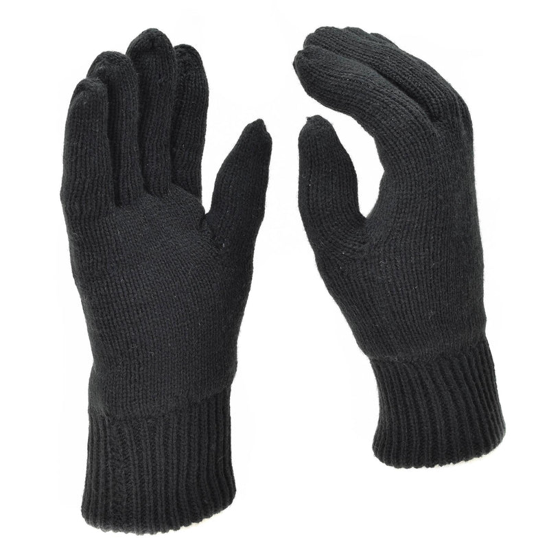 Mil-tec handskar män varm stickad thinsulate ™ foder svart vinter taktisk redskap