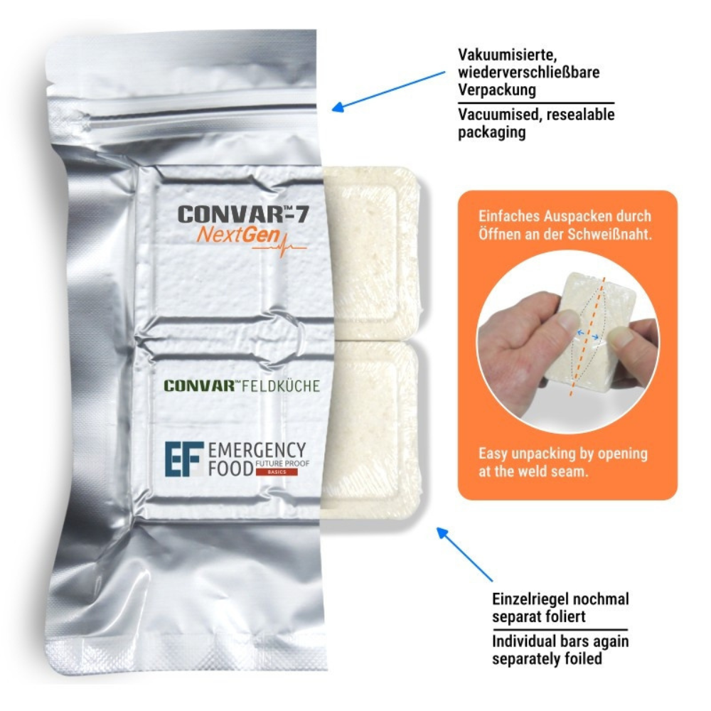 CONVAR Feldküche Energy Protein Bar Military Grade 10-års hållbarhet 120g