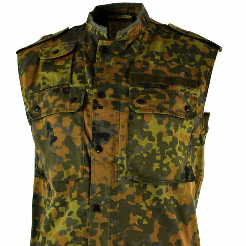 Original tysk armé väst dragkedja flecktarn camo taktisk strid bw armé fråga