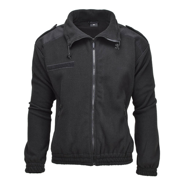 Mil-tec armé stil fleece pullover kall väderjacka sportkläder tröja svart