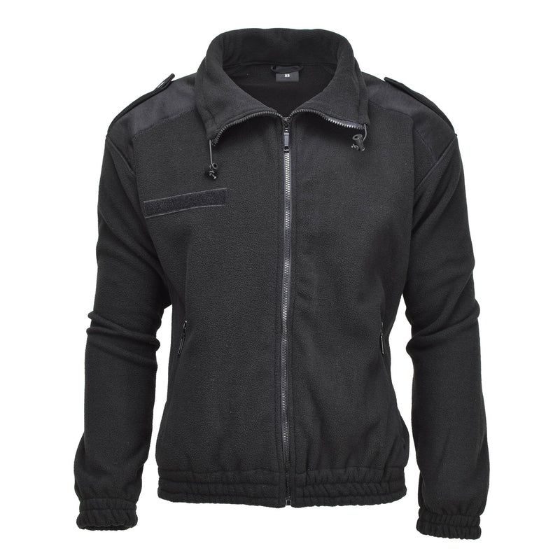 Mil-tec armé stil fleece pullover kall väderjacka sportkläder tröja svart
