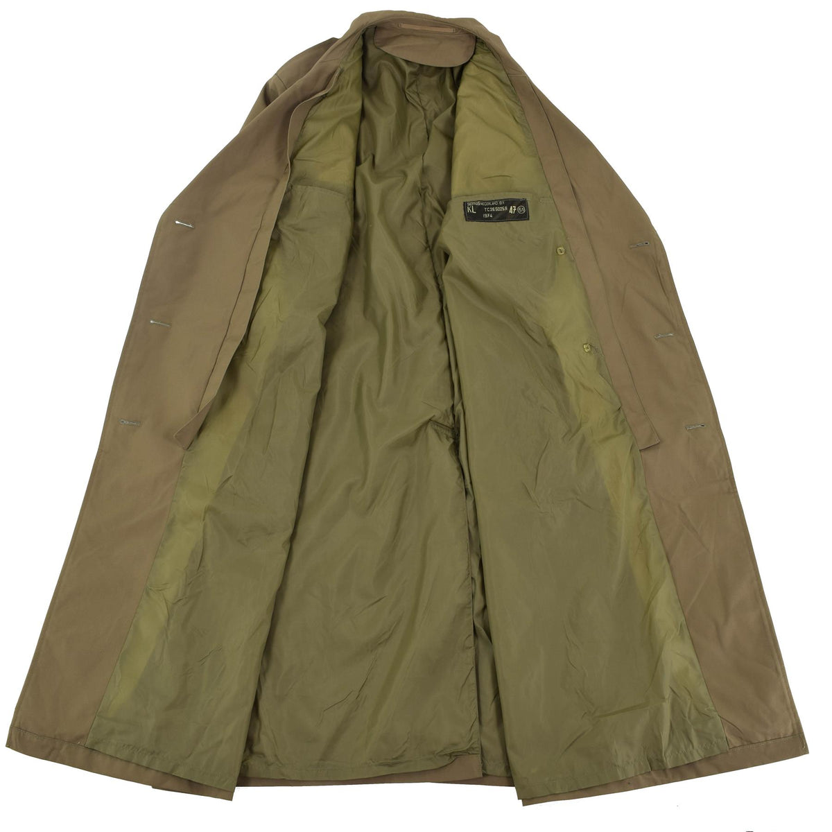 Original holländsk armé formell trenchcoat brun militär överskottsofficersrock NEW