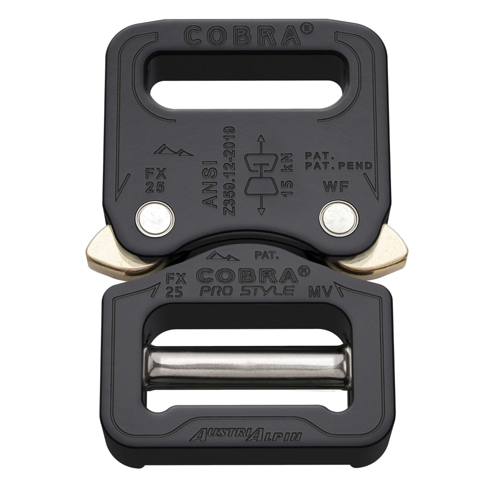 AustriAlpin COBRA PRO STYLE Bältesspänne 18 kN 25 mm Quick Release Svart