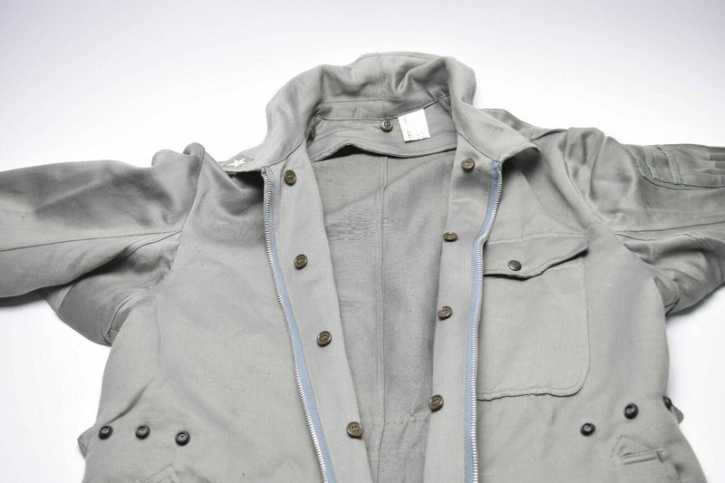 Äkta italienska arméomslag för militär grå övergripande jumpsuit zip-front ny