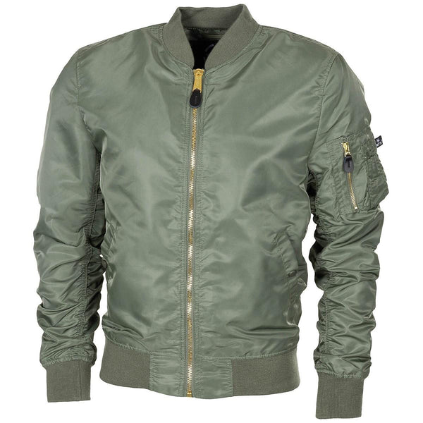 U.S. Military Style Jacket Bomber MA1 Windproect Olive Airforces Crew Uniform New