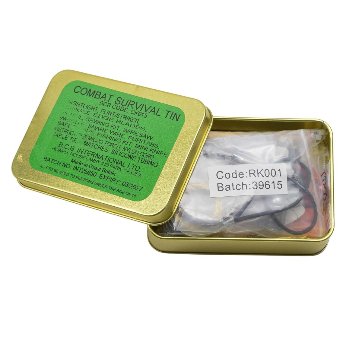 BCB Combat Survival Tin Essentials Rescue Survival Outdoor Basic Emergency Kit