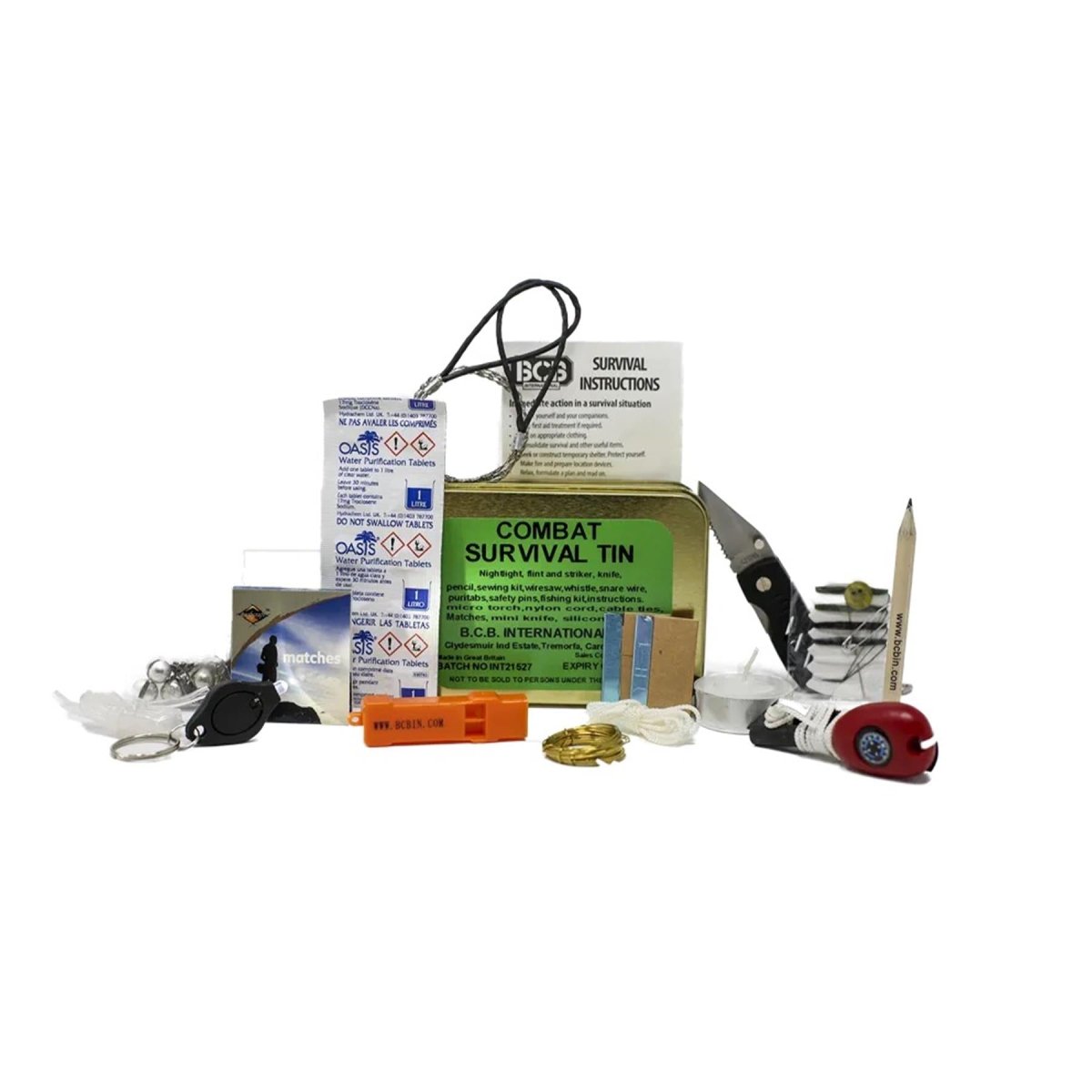 BCB Combat Survival Tin Essentials Rescue Survival Outdoor Basic Emergency Kit