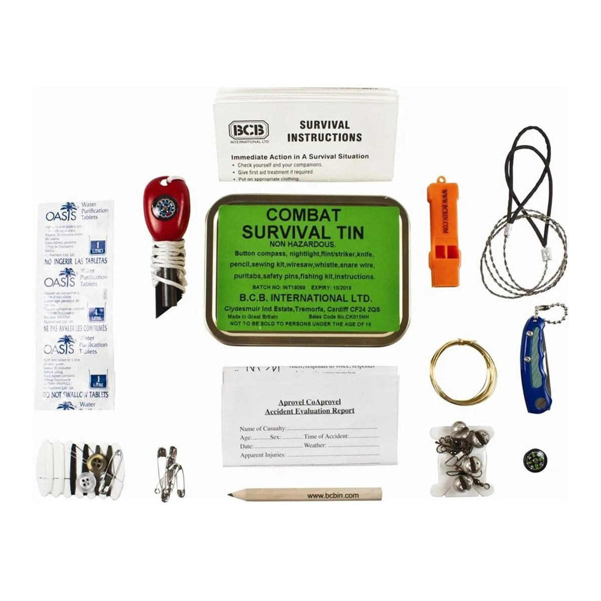BCB Combat Survival Tin First Aid