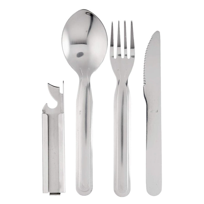 BCB KFS Set Camping Kniv Gaffel Sked Integrerad konservöppnare Slitstark Design - GoMilitar