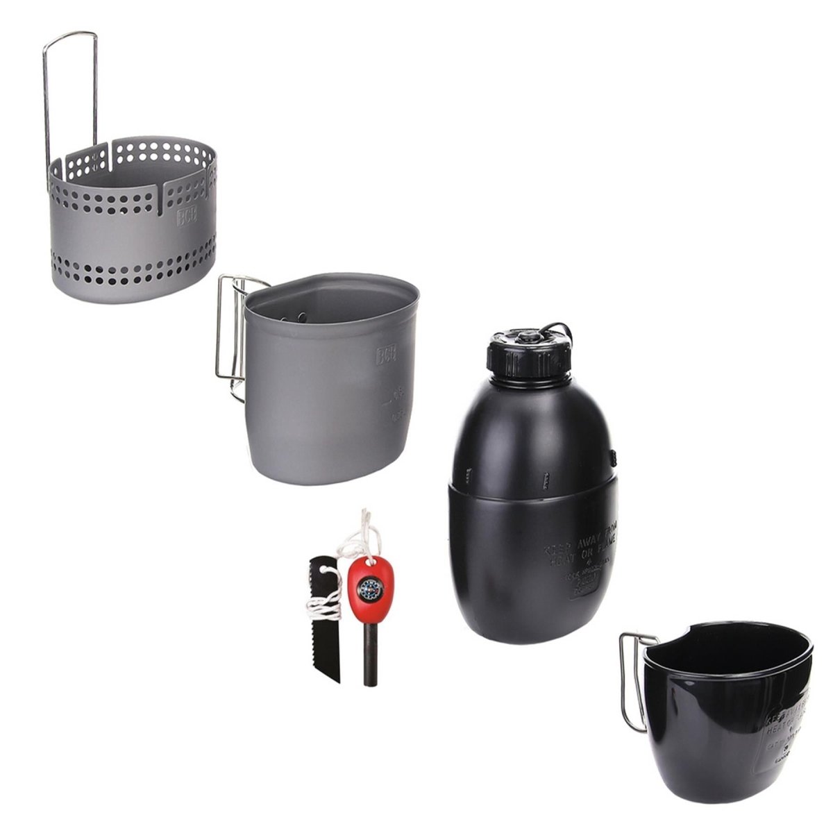 BCB MK2 CRUSADER -matlagningsuppsättningen 6 PCS Fire Starter spis Nato Mug Canteen Pouch