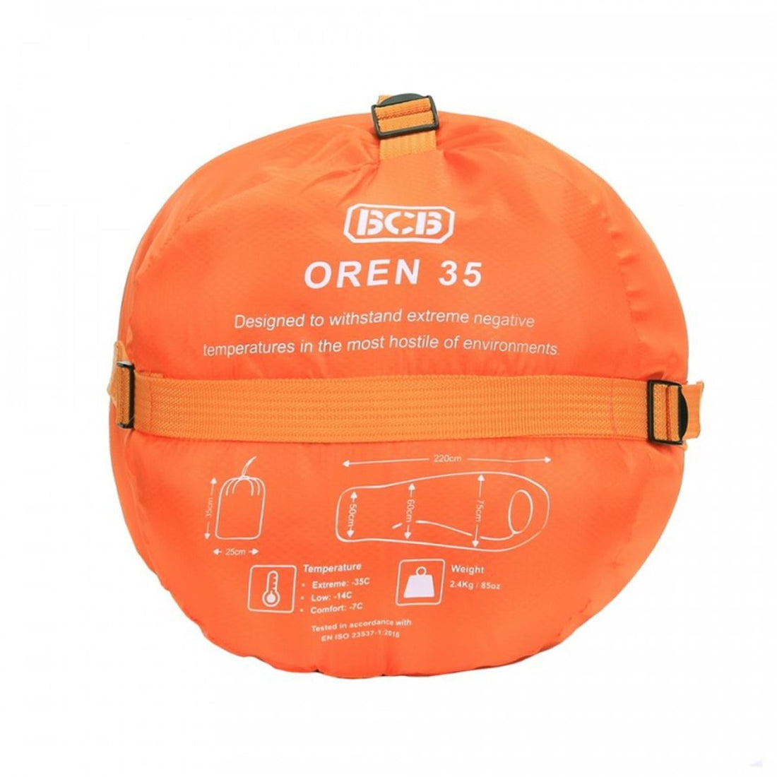 BCB Oren 35 vinter sovsäck för vuxna kallt väder camping utomhus -14°C Orange