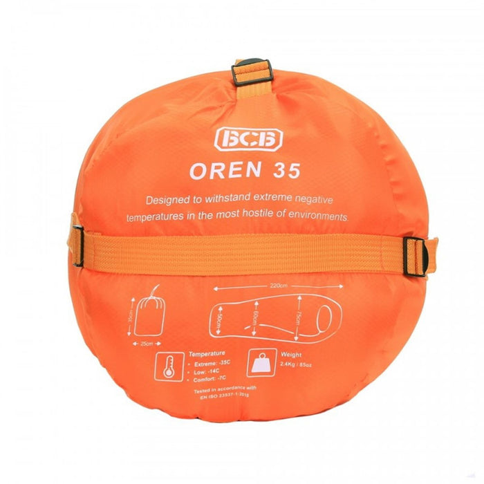 BCB Oren 35 vinter sovsäck vuxen kallt väder camping utomhus -14°C Orange - GoMilitar