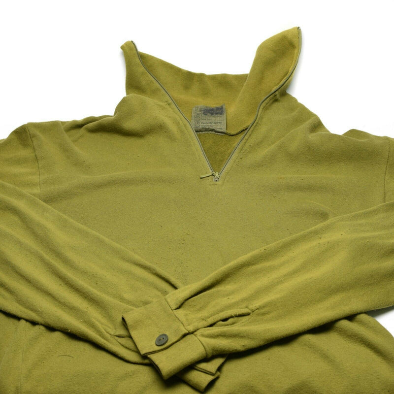Original British Army Tricot Shirt dragkedja undertröja dragkedja termisk grön od