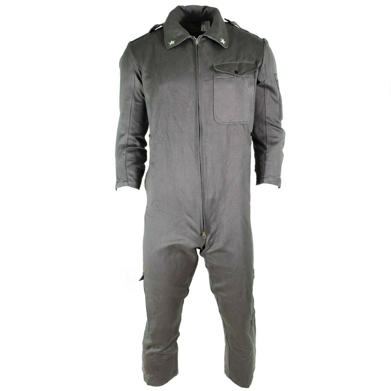 Äkta italienska arméomslag för militär grå övergripande jumpsuit zip-front ny