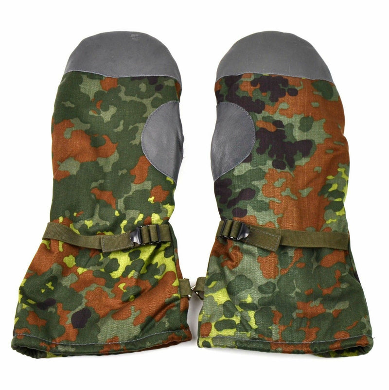 Original tyska armén flecktarn camo mittens bw militär fråga stridshandskar