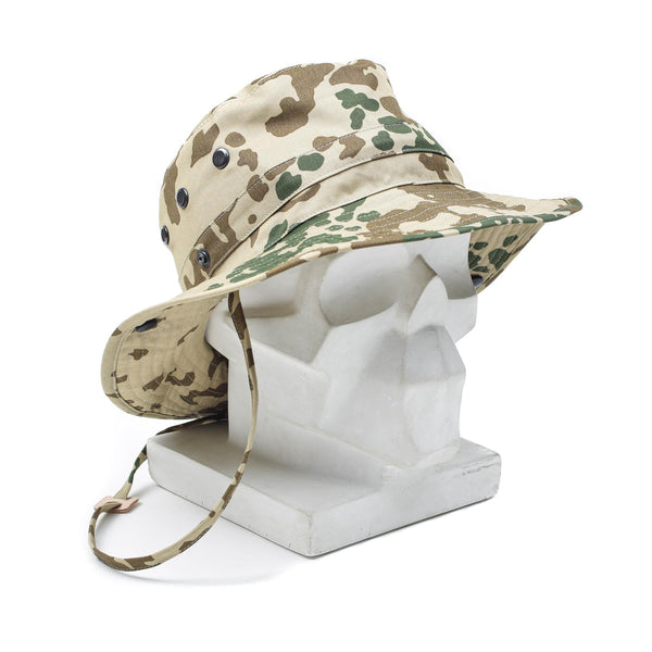 Original German Army Tropical Camo Boonie Hat Camping Hunting Outdoor Cap New