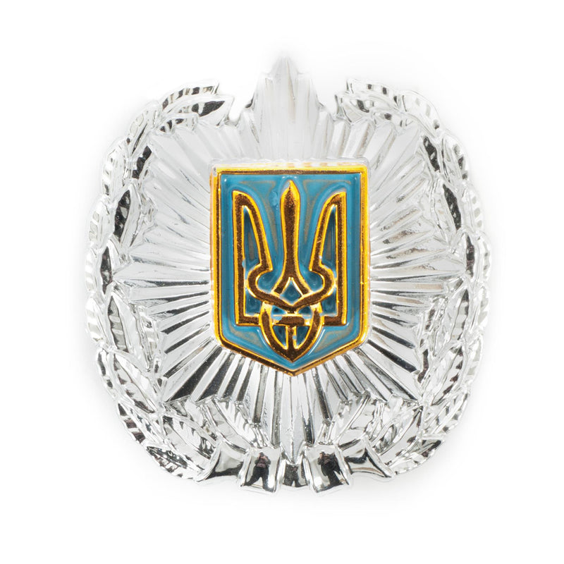 Äkta ukrainska polisstyrkor Hat Insignia Ukrain Policeman Officer Cap Badge