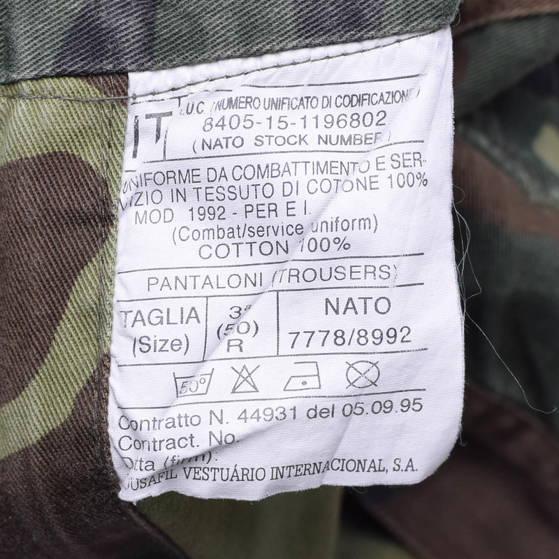 Äkta italienska armébyxor Nato Combat Cotton Woodland Camouflage Field Trousers