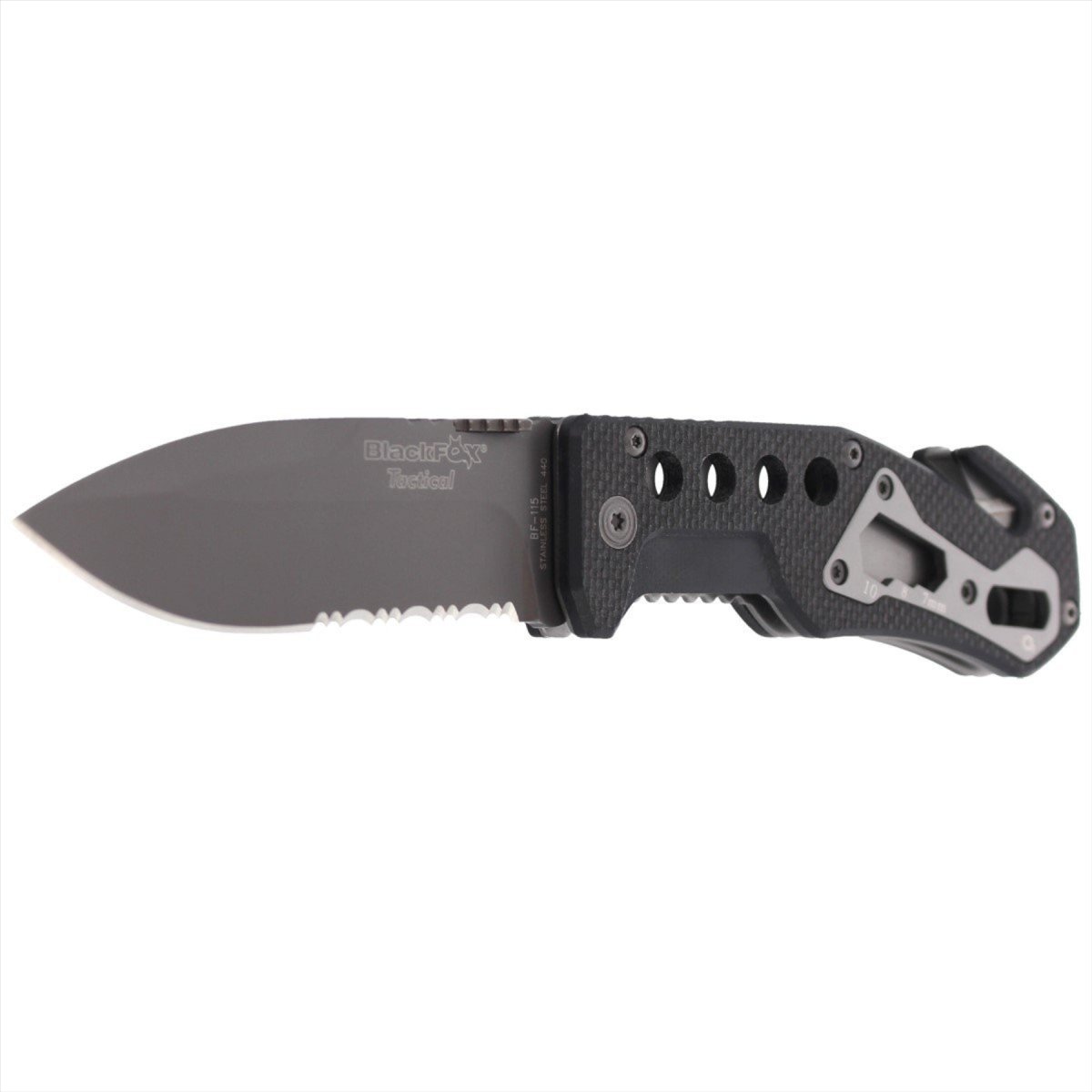 Black Fox BF-115 taktisk fickkniv AISI 440 Blade Glas Breaker G10 Handtag