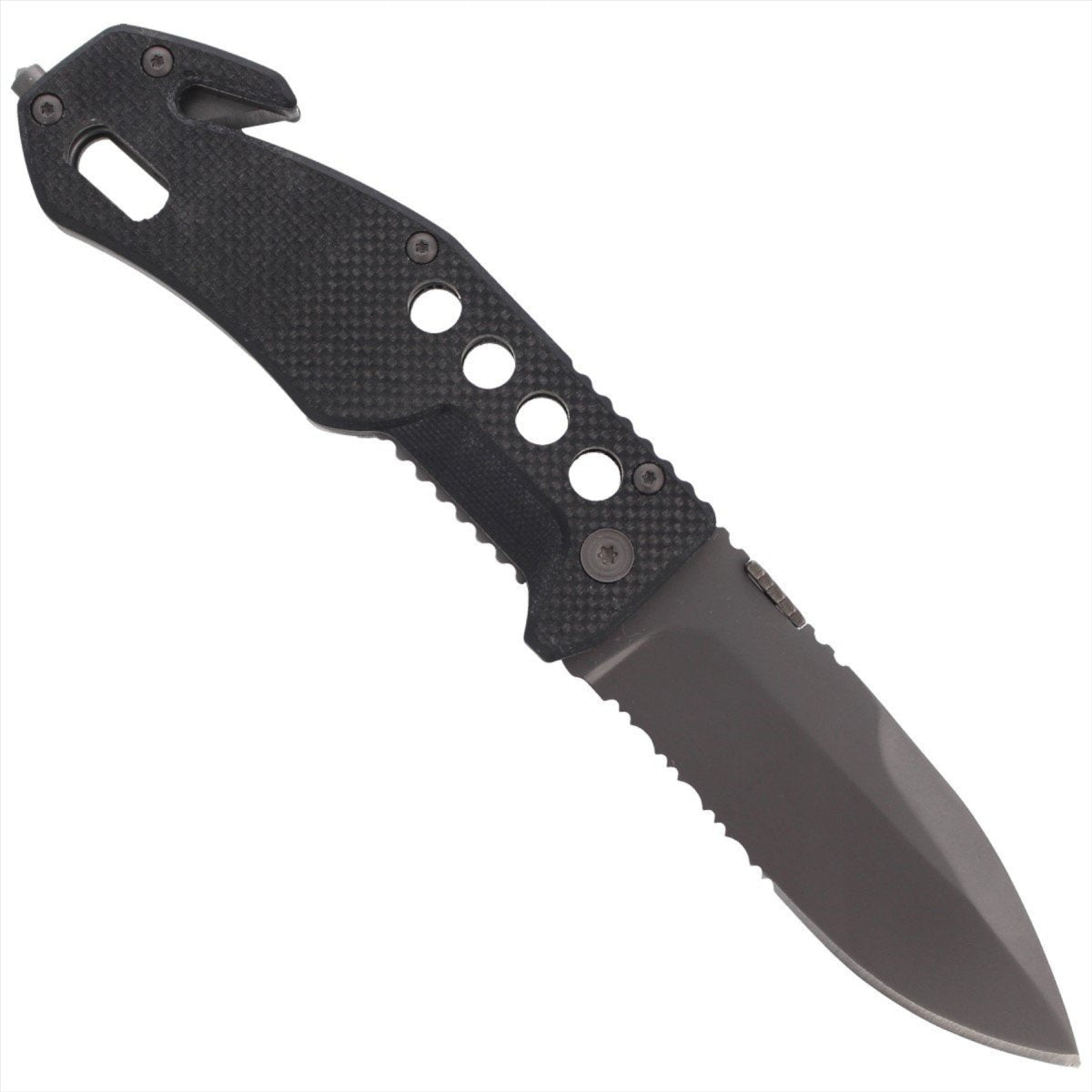 Black Fox BF-115 taktisk fickkniv AISI 440 Blade Glas Breaker G10 Handtag