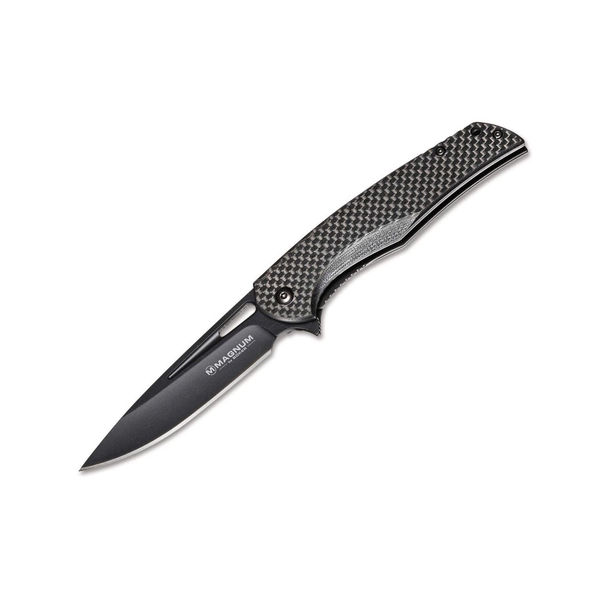 BOKER Black Carbon vikbar fickkniv 440A rostfritt stål kolfiberhandtag