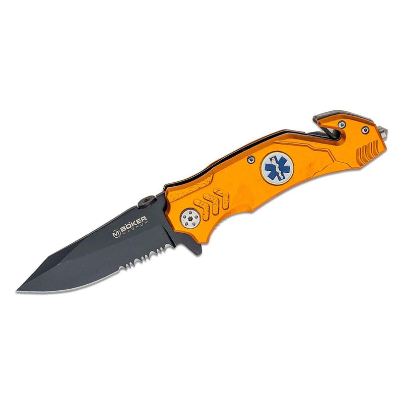 Boker Brand folding pocket knife EMS Rescue stainless steel 440A glass breaker - GoMilitar