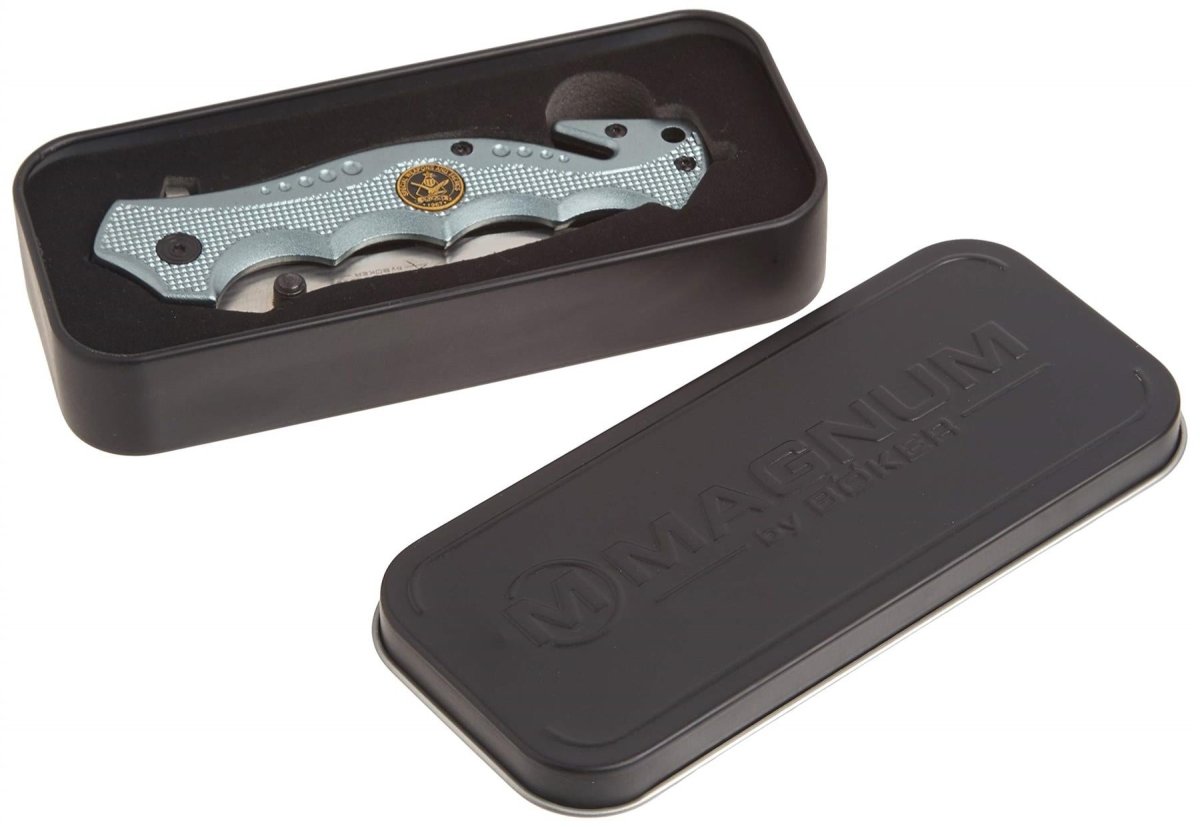 Boker Brand fällbar fickkniv Hero grått rostfritt stål 440A aluminium handtag