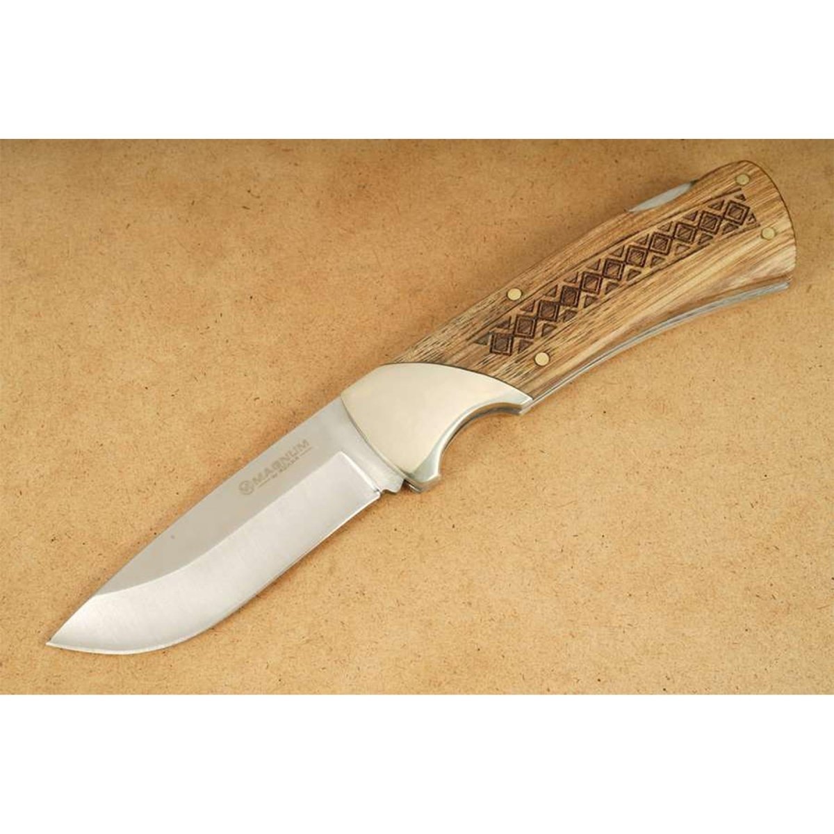 Boker Brand fällbar fickkniv Woodcraft rostfritt stål 440A trähandtag