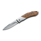 BOKER Caveman Fickkniv i stål 440A obestruket ståldekorerat trähandtag