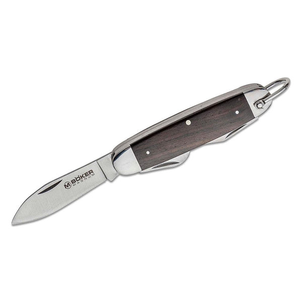BOKER Classic Pocket Steel knife with rosewood handle, 440A stainless steel blade, and built-in lanyard ring.