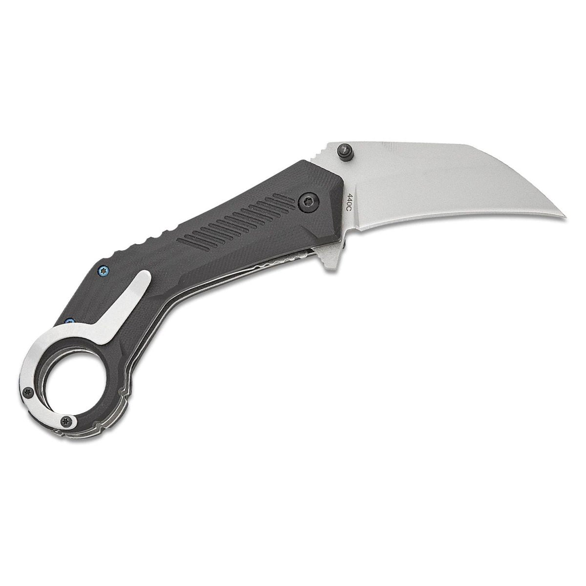 Boker Magnum Velcon taktisk fickkniv Hawkbill 440C stålblad G10 Handtag