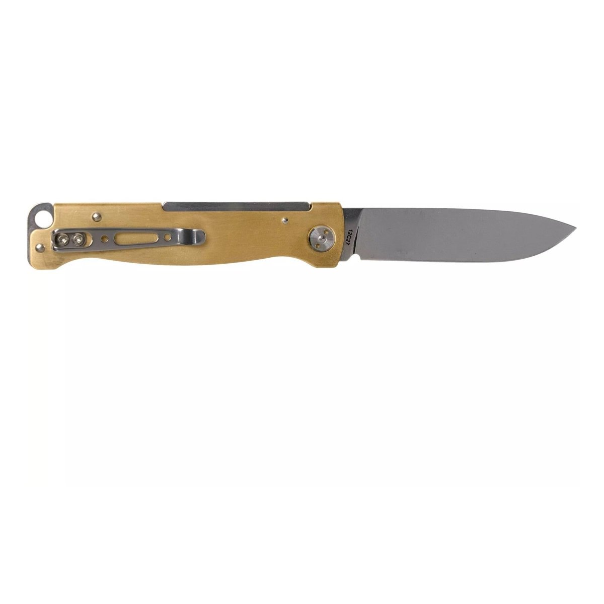 Boker Plus Atlas Slipjoint Fickkniv Satinfinished Drop Point Mässingshandtag