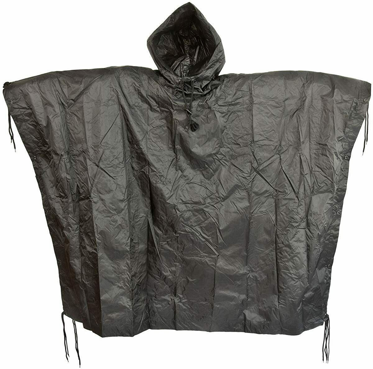 Brand Army Style Waterproof Rain Ripstop Poncho Cape Military Black