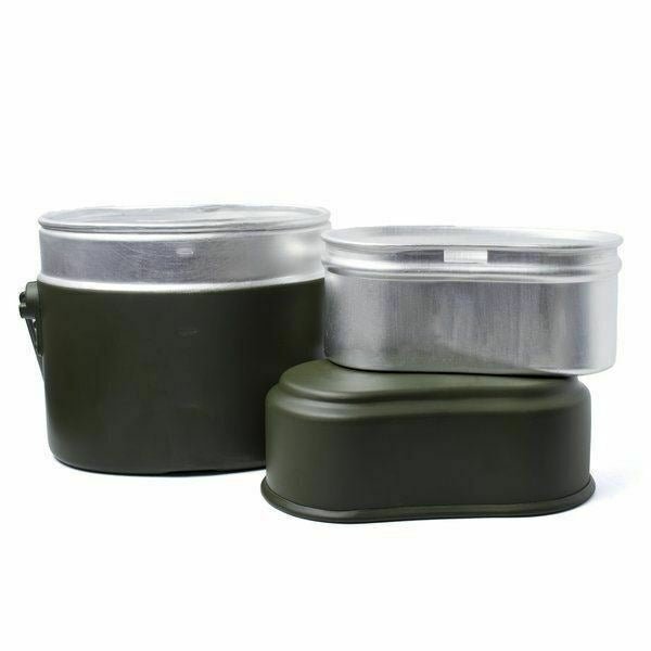 BW Germany Army Style Mess Kit Aluminium Military Bowler Pot 3 Pieces Kit Repro