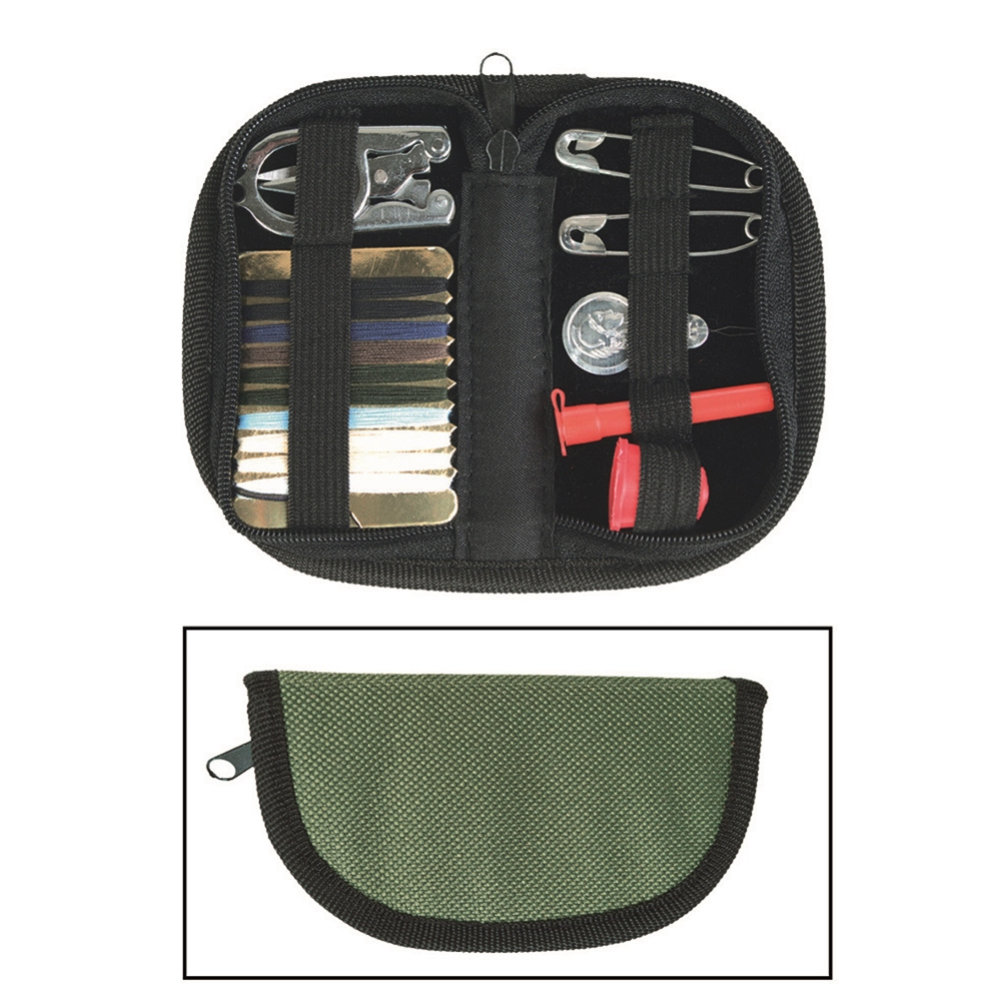 Mil-Tec sömnadssats påse Travel Camping Reparation Survival Set Olive Darb