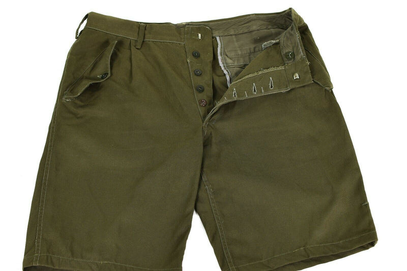 Äkta italienska arméshorts oliv chino militär fält Bermuda vintage bdu