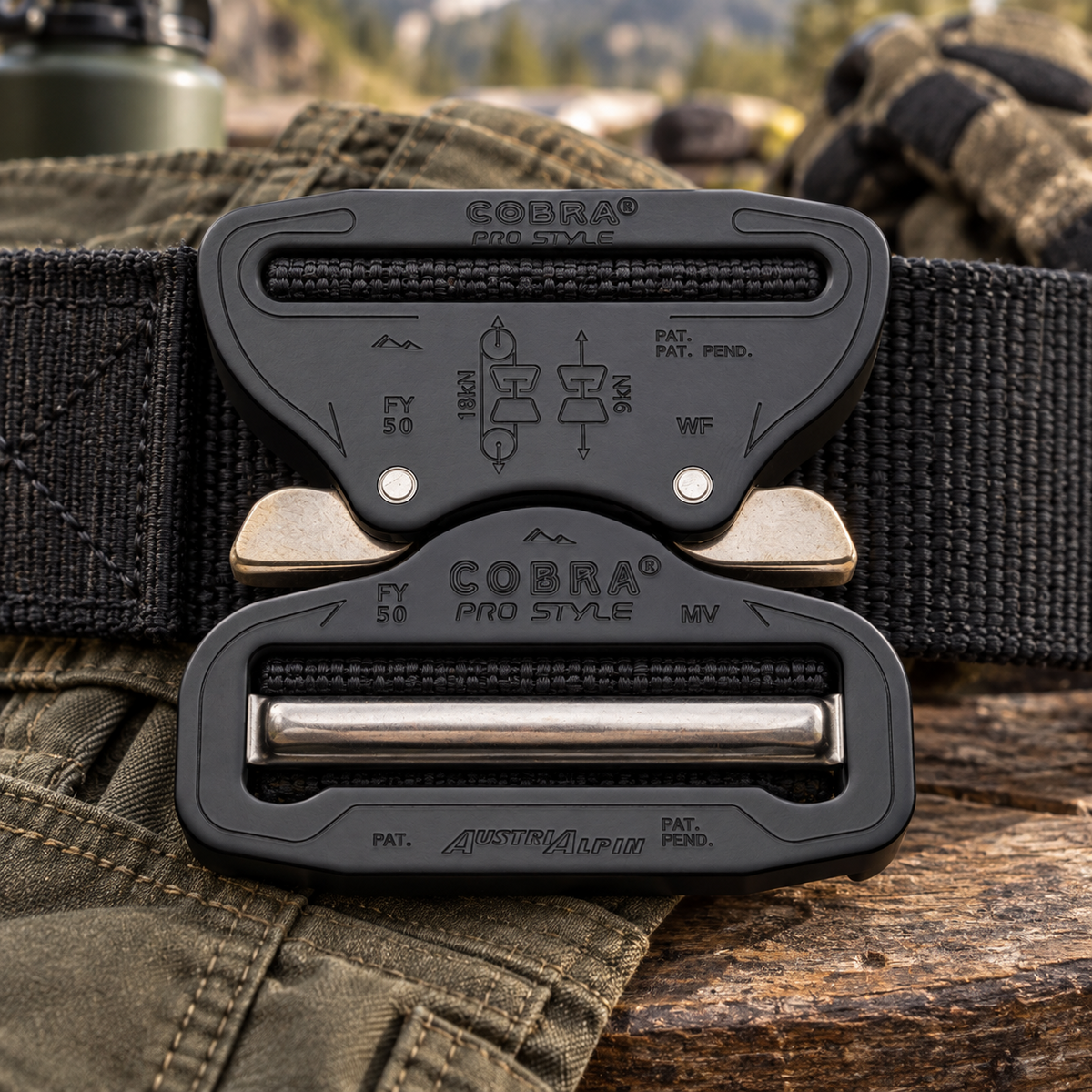AustriAlpin Cobra Pro Style 50 mm spännbälte XL Trigger Release Tabs Svart