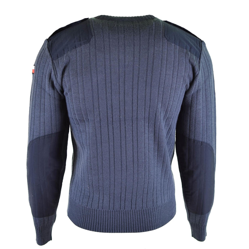 Original tjeckisk armétröja jumper m97 blå ull v-ringning militäröverskott nytt