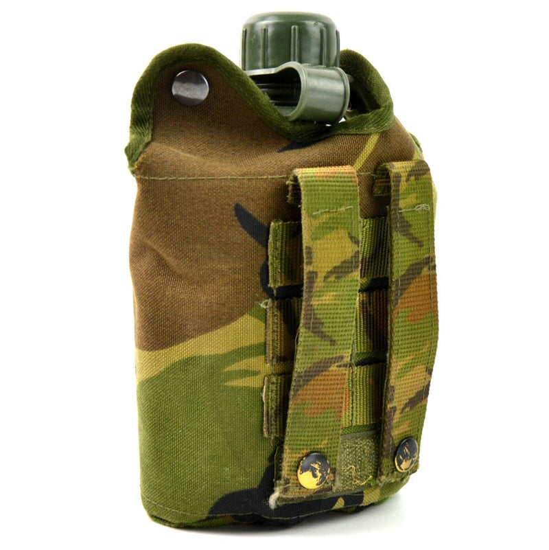 Original Nederländerna Dutch Army Canteen med Cup och Camo Cover