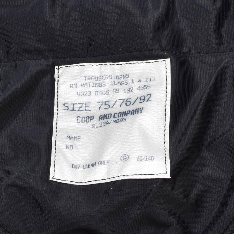 Original British Army Royale Navy Class 1 Pants klär svarta formella byxor nya