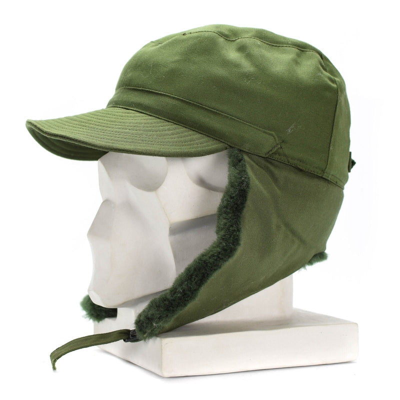 Original Swedish Sverige Military Army Winter Green M59 Combat Field Cap Hat Ny