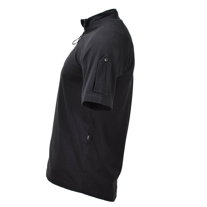 Original British Army Police Tactical T-shirts Kort ärm Zipping Black New
