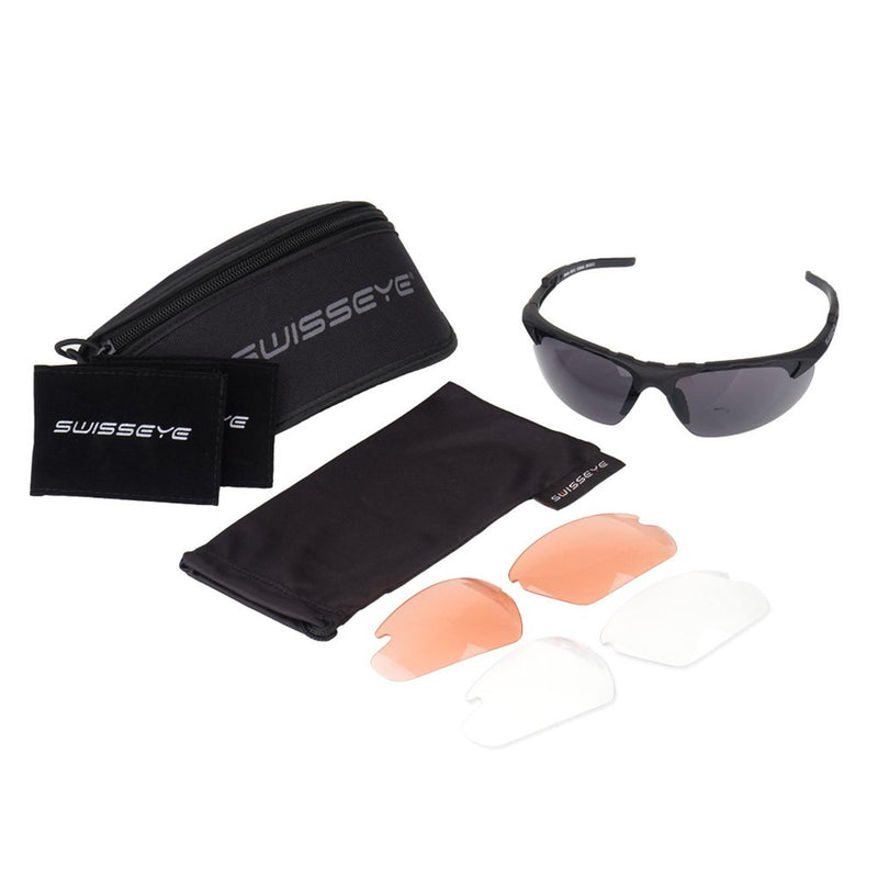 Swiss Eye Shooting Protector Glasögon Taktiska justerbara tempel 3 Färglinser